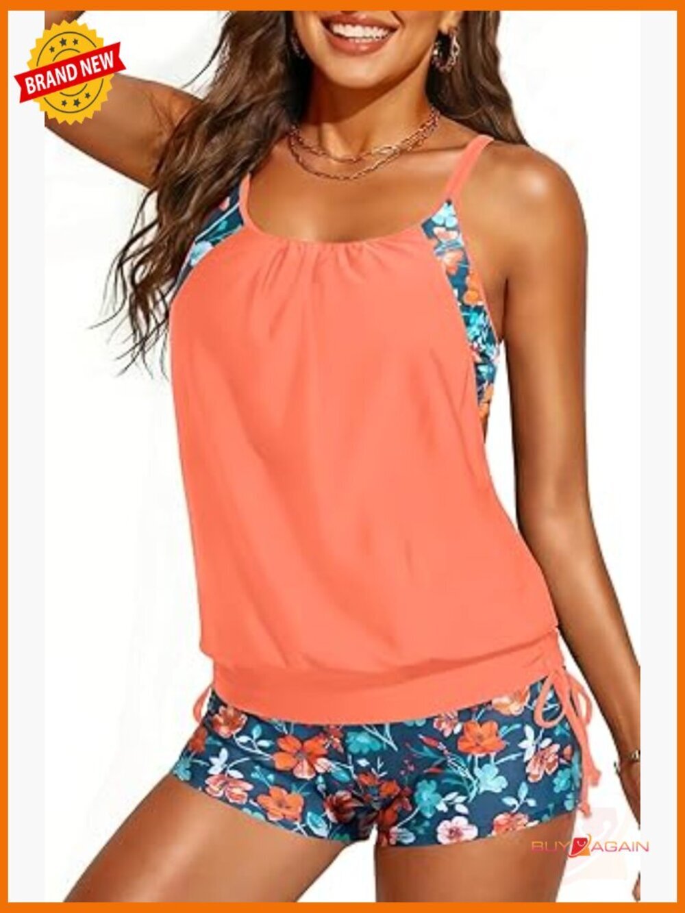 Tankini Swimsuits for Women - 2 Piece Tummy Control with Shorts Modest - Picture 1 of 7